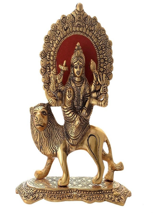 CHHARIYA CRAFTS Durga Maa Murti لتحفة ديكور المنزل - 20 سم (معدن، ذهبي) - Image 2